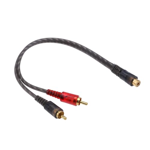 PriaRi 1pc 27cm 1 RCA Female to 2 RCA Male Splitter Cable Fit Compatible Car Audio System