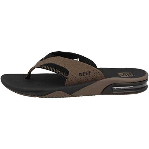 Reef Men's Sandals, Fanning, Black And Tan, 11
