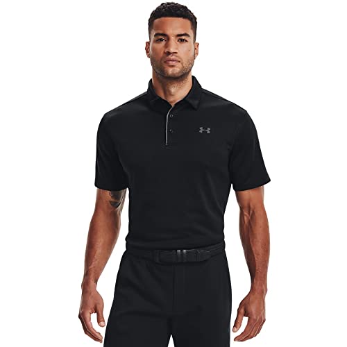 Under Armour Men's Tech Golf Polo , Black (001)/Graphite , Large