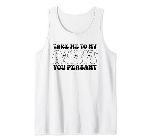 Take Me To My Aunt Peasant Funny Niece Groovy Retro Toddler Tank Top