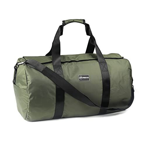 FIREDOG Large Duffel Bag with Lock, Smell Proof - Duffel Bag for Travel Carry-on Bag, Green/34.0L