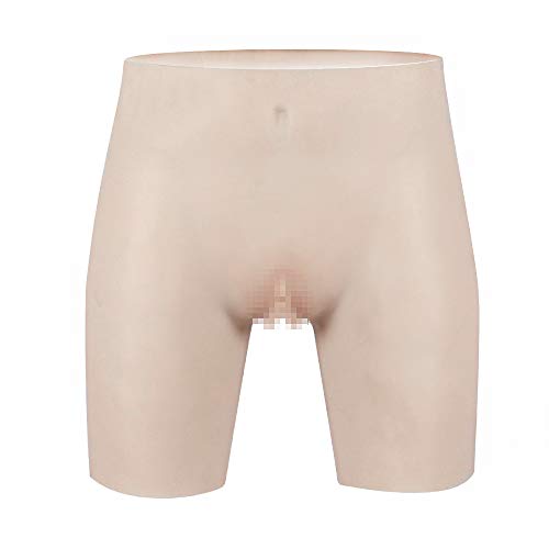 JUYO VONSAN Silicone Panties for Crossdresser Men Hiding Gaff Boxer Briefs (M) White