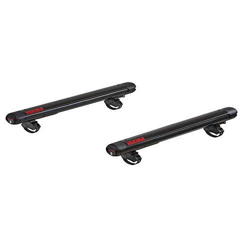 Yakima, FatCat EVO Premium Ski & Snowboard Mount, Rides Quietly, Fits Most Roof Racks, 4 Ski Pairs/2 Snowboards, Black