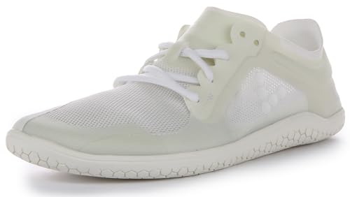 Vivobarefoot Primus Lite III, Womens Vegan Light Breathable Shoe with Barefoot Sole Bright White