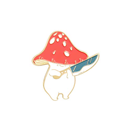 Brattie Mushroom Brooch in Dripping Enamel Cartoon Cute Mushroom Knife Guitar Enamel Student Brooch Pin Badge Jewelry Gift 1