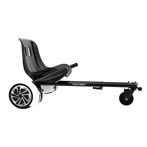 Hover-1 Kart Buggy Attachment | Compatible with Most 6.5' & 8' Electric Hoverboards, Hand-Operated Rear Wheel Control, Adjustable Frame & Straps, Easy Assembly & Install, Black