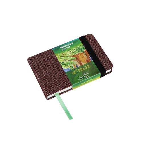 tumuarta Watercolor Journal, 3.5x5.5”, 140 LB, 300 GSM, Cotton Paper, Cold Press, 24 Sheets, 48 Pages, Watercolor Paper Sketch Books for Use As Mixed Media Pad On The Go