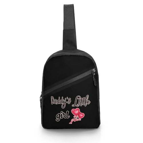 Daddys Little Girl Sling Backpack Crossbody Shoulder Bag Casual Chest Bag Travel Hiking Daypack