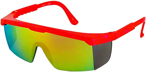 Flawless Eyewear Semi Rimless Performance Wrap Around Sport Style Retro Mirrored Unisex Sunglasses (Orange)