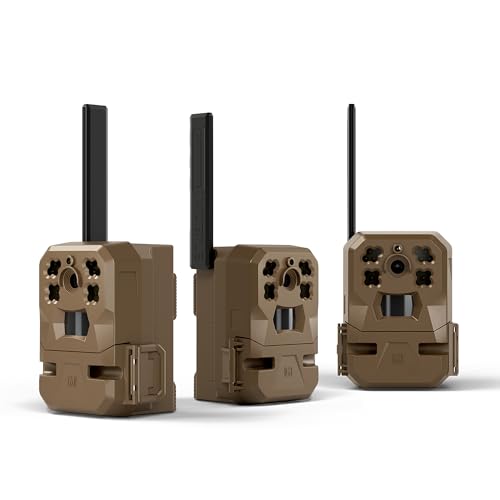 Moultrie Mobile Edge Cellular Trail Camera - 3 Pack - Auto Connect - Nationwide Coverage - 720p Video with Audio - Built in Memory - Cloud Storage - 80 ft Low Glow IR LED Flash