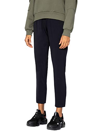 AJISAI 7/8 Joggers Travel Pants with Pockets Lounge Casual Stretch Workout Pants for Women Black S