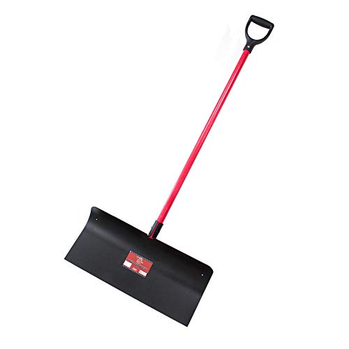 Bully Tools 92817 24' Steel Snow Pusher with Fiberglass D-Grip Handle