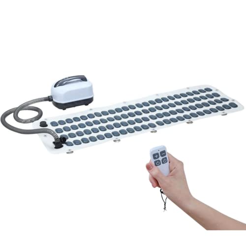 Portable Spa Bubble Bath Massager - Spa Waterproof Anti-slip Mat, Electric Bathtub Bubble Massage Mat, Electric Air Pump and Adjustable Bubble Settings - Includes Remote (47.2'L x 16.9 'H, 8206 white)