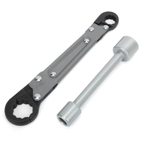 Holdly Plumbing Tools Angle Stop Wrench Kit, Angle-on Wrench Professional Plumber Wrench Tools for Installing New Compression Angle Stop and Removing the Compression Ring