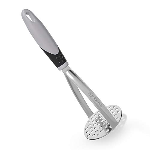 Joyoldelf Heavy Duty Potato Masher, Stainless Steel Integrated Masher Kitchen Tool & Food Masher/Potato Smasher with Non-slip Handle, Perfect for Bean, Vegetable, Fruits, Avocado, Meat