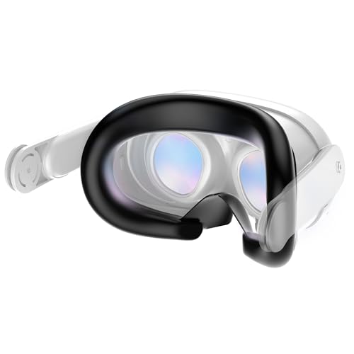 IKWOLETI Upgraded Face Pad for Meta/Oculus Quest 3 Accessories, Full-Wrapped Light Blocking VR Silicone Face Cushion Cover for Quest 3, Washable Sweatproof Silicone Face Cover for Quest 3