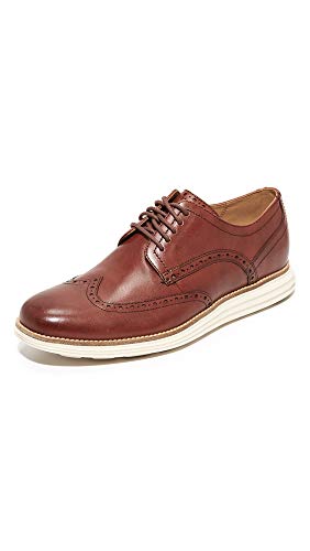 Cole Haan Men's Original Grand Shortwing Oxford Shoe, Woodbury Leather/Ivory, 10 Medium US