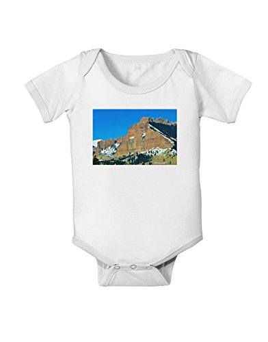 TooLoud Colorado Snowy Mountains Baby Romper Bodysuit - White - 12 Months