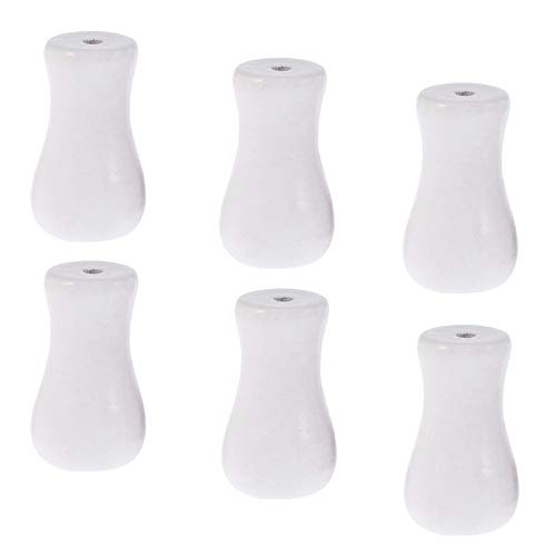 Wood Cord Tassels 6Pack for Window Blinds White Cord Knobs Wooden Hanging Ball Pulls for Curtain Craft(6, White)