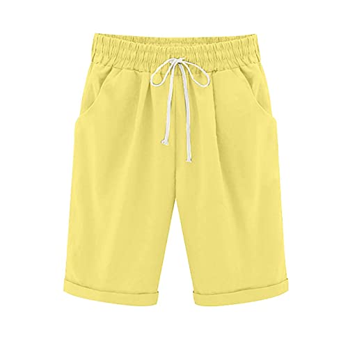 DASAYO Casual Shorts for Women Summer Womens Cotton Linen Shorts with Pockets Solid Color Darwatring Elastic Pull on Summer Casual Bermuda Shorts Walmart. Com Online Shopping