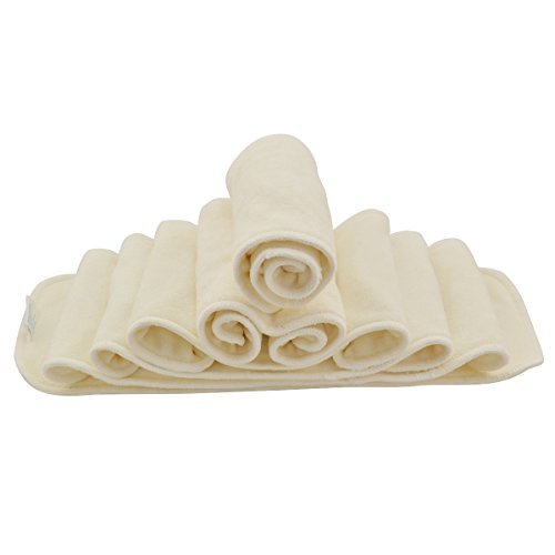 Babygoal Cloth Diaper Inserts 12pcs,4 Layers Rayon from Bamboo Inserts for Cloth Diapers and Cloth Diapers Covers,12MB