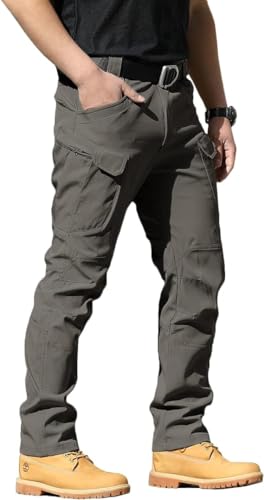 AUTIWITUA Men's Tactical Pants Water Resistant Flex Ripstop Cargo Pants Lightweight Hiking Pants with Multi Pockets(No Belt)