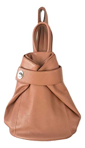 LaGaksta Stella Convertible Leather Backpack Purse – Casual Travel Tote Bag Cognac Tan