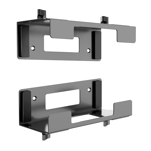 New for PS3 PS2 Wall/Under Desk Mount Adjustable Holder Bracket, Compatible with for Sony Playstation 2 3 Fat Slim Video Game Consoles, All-Purpose Enhanced Steel Dual Modes Support Rack