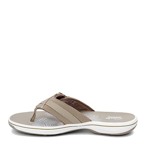 Clarks Women's Breeze Sea Flip-Flop, Taupe Synthetic, 9
