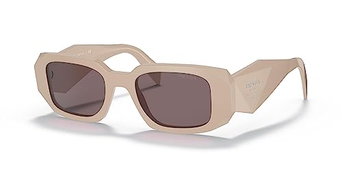 Prada PR 17WS VYJ6X1 Powder Plastic Rectangle Sunglasses Brown Lens