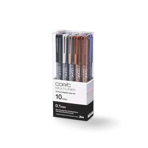 Copic Multiliner Set, 10-Pen Complete Color Set - 0.3mm