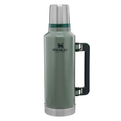Stanley Classic Vacuum Insulated Wide Mouth Bottle - Hammertone Green - BPA-Free 18/8 Stainless Steel Thermos for Cold & Hot Beverages - 2.0 QT