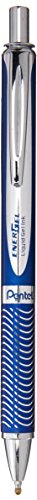 PENTEL EnerGel Alloy RT Retractable Liquid Gel Pen.7mm, Blue Barrel, Black Ink (BL407CA)