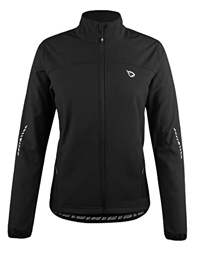 BALEAF Women's Cycling Jacket Windproof Thermal Winter Running Cold Weather Gear Waterproof Softshell Warm Black Size XL