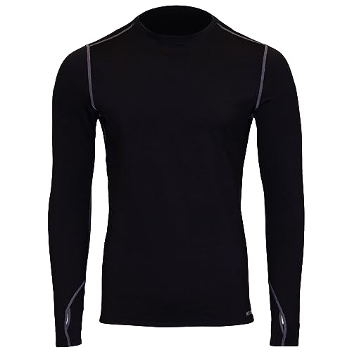 Hot Chillys Men's Micro-Elite Chamois Crewneck (Black, Large)