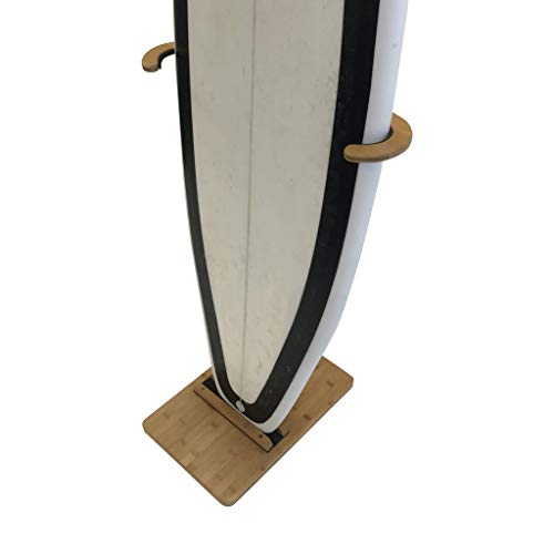 COR Surf Bamboo Surfboard Stand | Premium Standing Rack to Display your Board