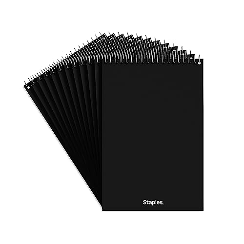 STAPLES White Paper Steno Pads, Gregg Ruled, 6' x 9', 12/Pack