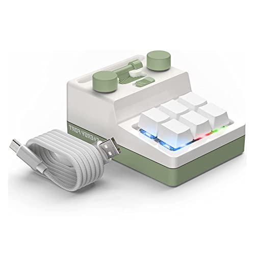 Bewinner Mini 6 Key Bluetooth Mechanical Keypad, Multifunctional Shortcut Programmable Macro Keyboard with RGB Lighting Hot Swappable for Gaming