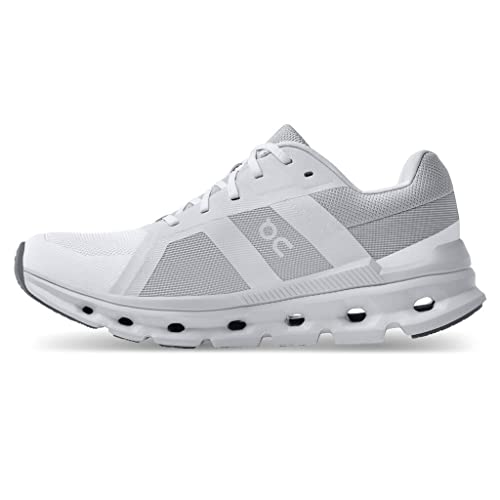 On Women's Cloudrunner Sneakers, White/Frost, 7.5 Medium US