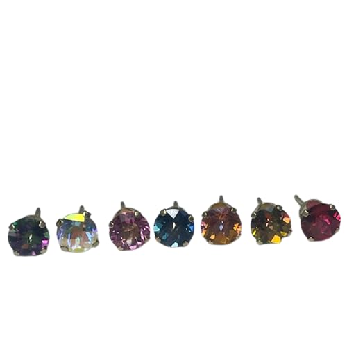 Mystic Topaz 6mm Round 14kt Yellow Gold Stud Earrings (Neptune Garden)