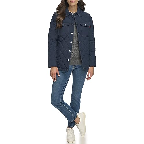 Tommy Hilfiger Women's Everyday Transitional Shacket, Navy, Medium