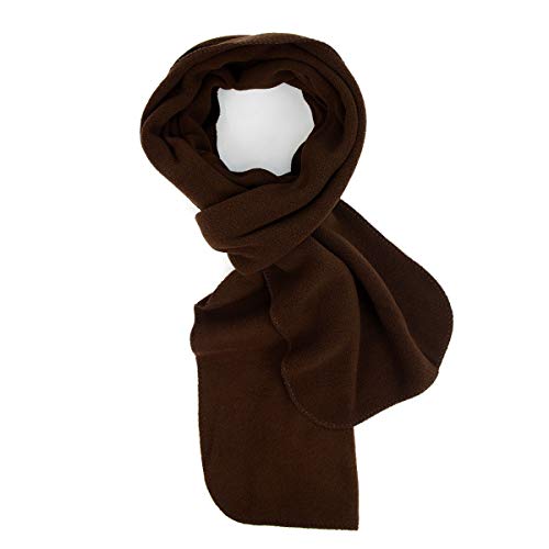 boxed-gifts Winter Polyester Fleece Scarf for Men and Women. Solid Colors-Brown