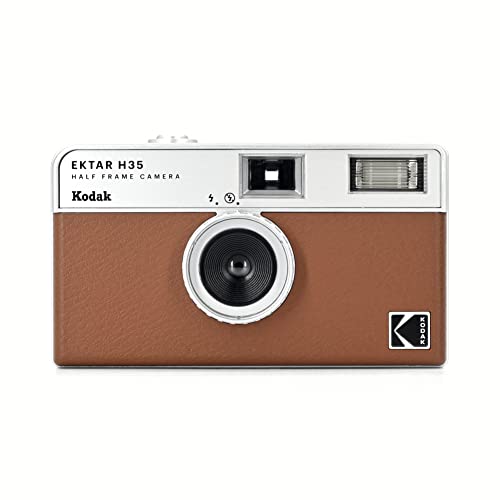 KODAK EKTAR H35 Half Frame Film Camera, 35mm, Reusable, Focus-Free, Lightweight, Easy-to-Use (Brown) (Film & AAA Battery are not Included.)