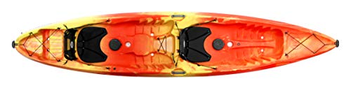 Perception Kayaks Perception Tribe 13.5 Sit on Top Tandem Kayak for All-Around Fun Large Rear Storage with Tie Downs, 13' 5'