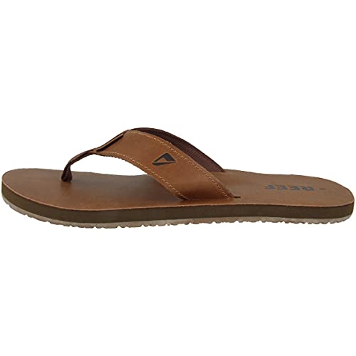 Reef mens Leather Smoothy Flip Flop, Bronze Brown, 11 US