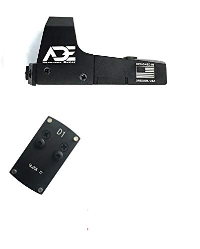 ADE RD3-006x Green Dot + Rear Sight Optic Mounting Plate/Adapter for All Glock (Non-MOS, Non-Aftermarket Slide) Standard Models, Canik TP9SF and Taurus GX4, G3C & G3 with Factory Steel Sights Pistol