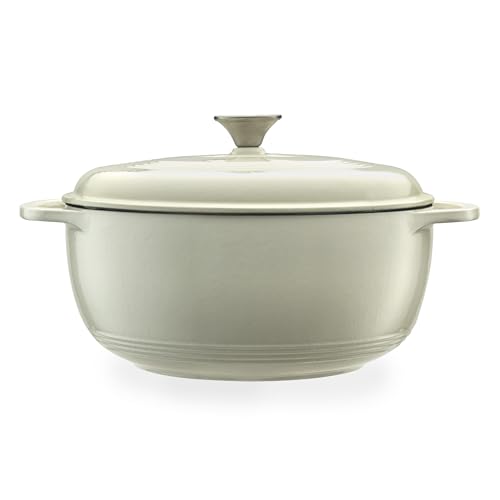 Mercer Culinary Enameled Cast Iron Round Dutch Oven, 6 qt., White
