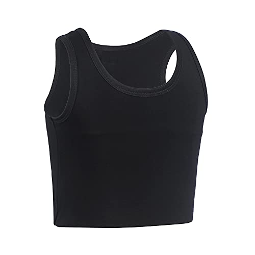 JARAZIN Women Transgender Tomboy FTM Pull On Closure Elastic Chest Binder Pullover Tank Top (Medium, Black)