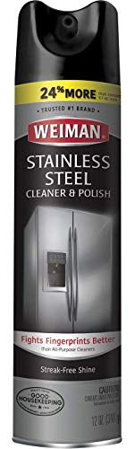 Weiman Stainless Steel Cleaner and Polish Spray, Fights Fingerprints, Leaves No Streaks, 12 Oz