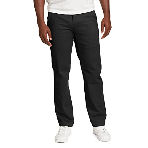 Eddie Bauer Men's Flex Wrinkle-Resistant Sport Chinos - Classic, Black, 34W x 32L